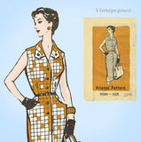1950s Vintage Marian Martin Sewing Pattern 9289 Misses Slender Dress Sz 41 B