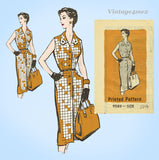 1950s Vintage Marian Martin Sewing Pattern 9289 Misses Slender Dress Sz 41 B