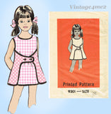 1970s Vintage Marian Martin Sewing Pattern 9301 Uncut Little Girls Wrap Dress Sz 8