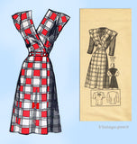 Marian Martin 9320: 1940s Misses WWII Wrap Dress Sz 34 B Vintage Sewing Pattern