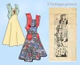 Marian Martin 9326: 1940s Misses WWII Farm Kitchen Apron Sz SM Vintage Sewing Pattern