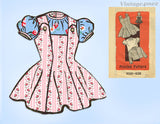 1950s Vintage Marian Martin Sewing Pattern 9329 Toddler Girls Jumper Suit Size 2