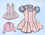 1950s Vintage Marian Martin Sewing Pattern 9329 Toddler Girls Jumper Suit Size 2