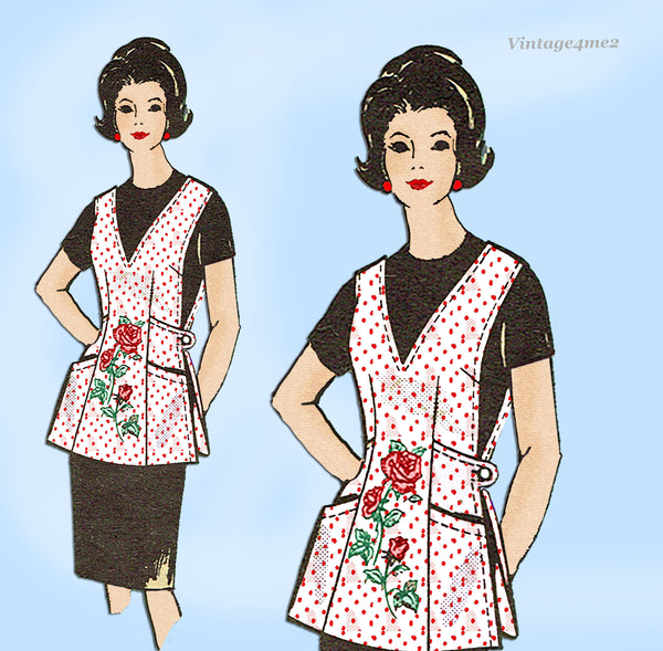 1960s Vintage Marian Martin Sewing Pattern 9334 Uncut Cobbler Apron 35 Bust.