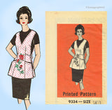 1960s Vintage Marian Martin Sewing Pattern 9334 Uncut Cobbler Apron 35 Bust.