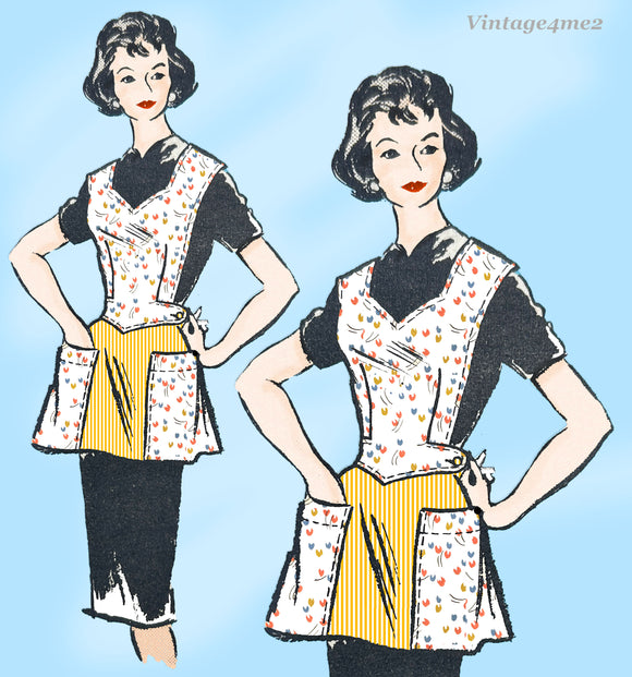 1950s Vintage Marian Martin Sewing Pattern 9387 Uncut Misses Cobbler Apron Sz Med