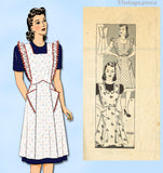 Marian Martin 9540: 1940s Charming Misses WWII Apron Sz SM Vintage Sewing Pattern
