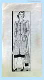 Marian Martin 9845: 1930s Misses Artists Smock Sz 38 Bust Vintage Sewing Pattern