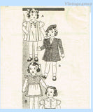 1930s Vintage Marian Martin Sewing Pattern 9882 22in Little Girl Doll Clothes Set