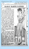 1940s Vintage Marian Martin Sewing Pattern 9998 Uncut Misses WWII Street Dress 38B