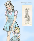 1950s Vintage Anne Adams Sewing Pattern 4277 Baby Girls Dress w Matching Doll Sz2