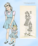 1950s Vintage Anne Adams Sewing Pattern 4277 Baby Girls Dress w Matching Doll Sz2