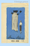 Anne Adams 4514: 1950s Misses Easy One Yard Skirt Sz 28 W Vintage Sewing Pattern