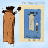 Anne Adams 4514: 1950s Misses Easy One Yard Skirt Sz 28 W Vintage Sewing Pattern