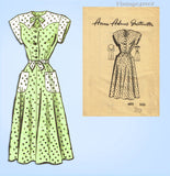 Anne Adams 4523: 1940s Misses Keyhole Dress Size 38 Bust Vintage Sewing Pattern