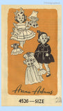 1950s Vintage Anne Adams Sewing Pattern 4526 Cute 20 Inch Doll Clothes Set Front