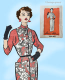 1950s Vintage Anne Adams Pattern 4560 Stylish Misses Slender Dress Sz 34 B