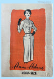 1950s Vintage Anne Adams Pattern 4560 Stylish Misses Slender Dress Sz 34 B