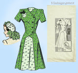 Mail Order 4577: 1940s Misses WWII Dress & Hat Sz 33 B Vintage Sewing Pattern