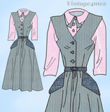 Anne Adams 4616: 1940s Uncut Misses Jumper & Blouse Sz 34 B Vintage Sewing Pattern