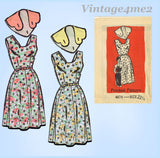 Anne Adams 4674: 1960s Misses Sun Dress w Collar Sz 43 B Vintage Sewing Pattern