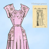 1950s Vintage Anne Adams Sewing Pattern 4684 Plus Size Ladies Dress Sz 42 B