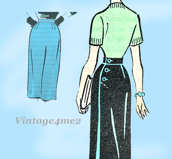1950s Vintage Anne Adams Pattern 4686 Stylish Misses Wrap Around Skirt 26 Waist