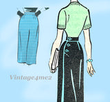 1950s Vintage Anne Adams Pattern 4686 Stylish Misses Wrap Around Skirt 26 Waist