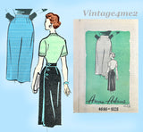 1950s Vintage Anne Adams Pattern 4686 Stylish Misses Wrap Around Skirt 26 Waist