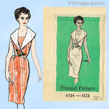 1960s Vintage Anne Adams Sewing Pattern 4704 Chic Misses Slender Dress Sz 41 B