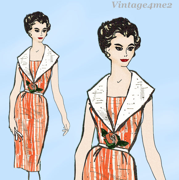 1960s Vintage Anne Adams Sewing Pattern 4704 Chic Misses Slender Dress Sz 41 B