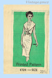 1960s Vintage Anne Adams Sewing Pattern 4704 Chic Misses Slender Dress Sz 41 B