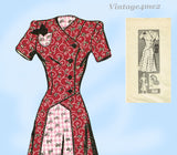 Mail Order 4709: 1940s Misses WWII Dress & Hat Sz 29 B Vintage Sewing Pattern