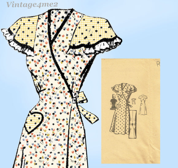 1940s Vintage Anne Adams Pattern 4726 Ladies Wrap Dress Plus Plus Size Vintage4me2 1940s Vintage Anne Adams Pattern 4726 Ladies Wrap Dress Plus Plus Size Vintage4me2