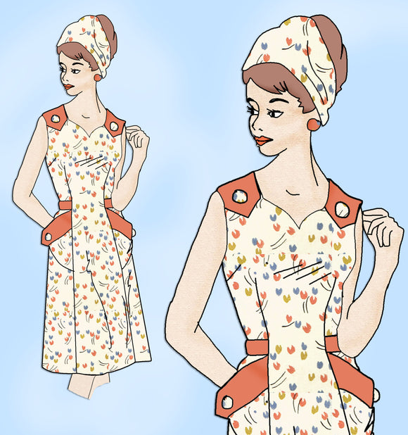 1960s Vintage Anne Adams Sewing Pattern 4739 Misses Sweetheart Sun Dress Sz 36 B