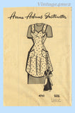 Anne Adams 4743: 1940s Cute Misses Full Bib Apron Sz LRG Vintage Sewing Pattern
