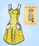 Anne Adams 4743: 1940s Cute Misses Full Bib Apron Sz LRG Vintage Sewing Pattern