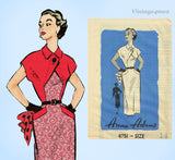 1950s Vintage Anne Adams Sewing Pattern 4751 Uncut Misses Slender Dress Sz 32 Bust