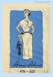 1950s Vintage Anne Adams Sewing Pattern 4751 Uncut Misses Slender Dress Sz 32 Bust