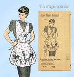 Anne Adams 4979: 1940s Uncut Misses Full Bib Apron Sz Large 40 to 42 Bust Vintage Sewing Pattern