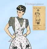 Anne Adams 4979: 1940s Uncut Misses Full Bib Apron Sz Large 40 to 42 Bust Vintage Sewing Pattern