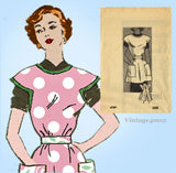 1950s Original Vintage Anne Adams Pattern 4784 Misses Smock Apron Sz 30 to 32 B