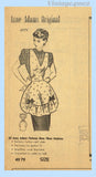 Anne Adams 4979: 1940s Uncut Misses Full Bib Apron Sz Large 40 to 42 Bust Vintage Sewing Pattern