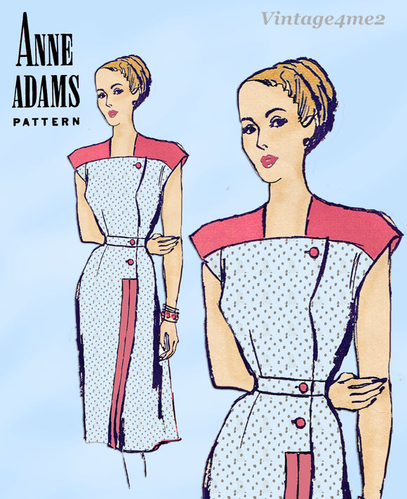 1940s Vintage Anne Adams Pattern 4795 Stunning Misses Street Dress Sz 38 Bust