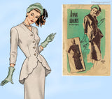 1940s Vintage Anne Adams Sewing Pattern 4824 Stunning Misses Peplum Suit 34 B