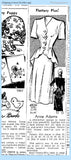 1940s Vintage Anne Adams Sewing Pattern 4824 Stunning Misses Peplum Suit 34 B