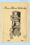 1940s Vintage Anne Adams Sewing Pattern 4896 Darling 14in Cowgirl Doll Clothes Set