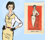 1950s Original Vintage Anne Adams Pattern 4906 Rockabilly Wiggle Dress UNCUT 38B