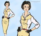 1950s Original Vintage Anne Adams Pattern 4906 Rockabilly Wiggle Dress UNCUT 38B