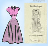 Anne Adams 4944: 1940s Misses Dress & Bolero Sz 32 B Vintage Sewing Pattern